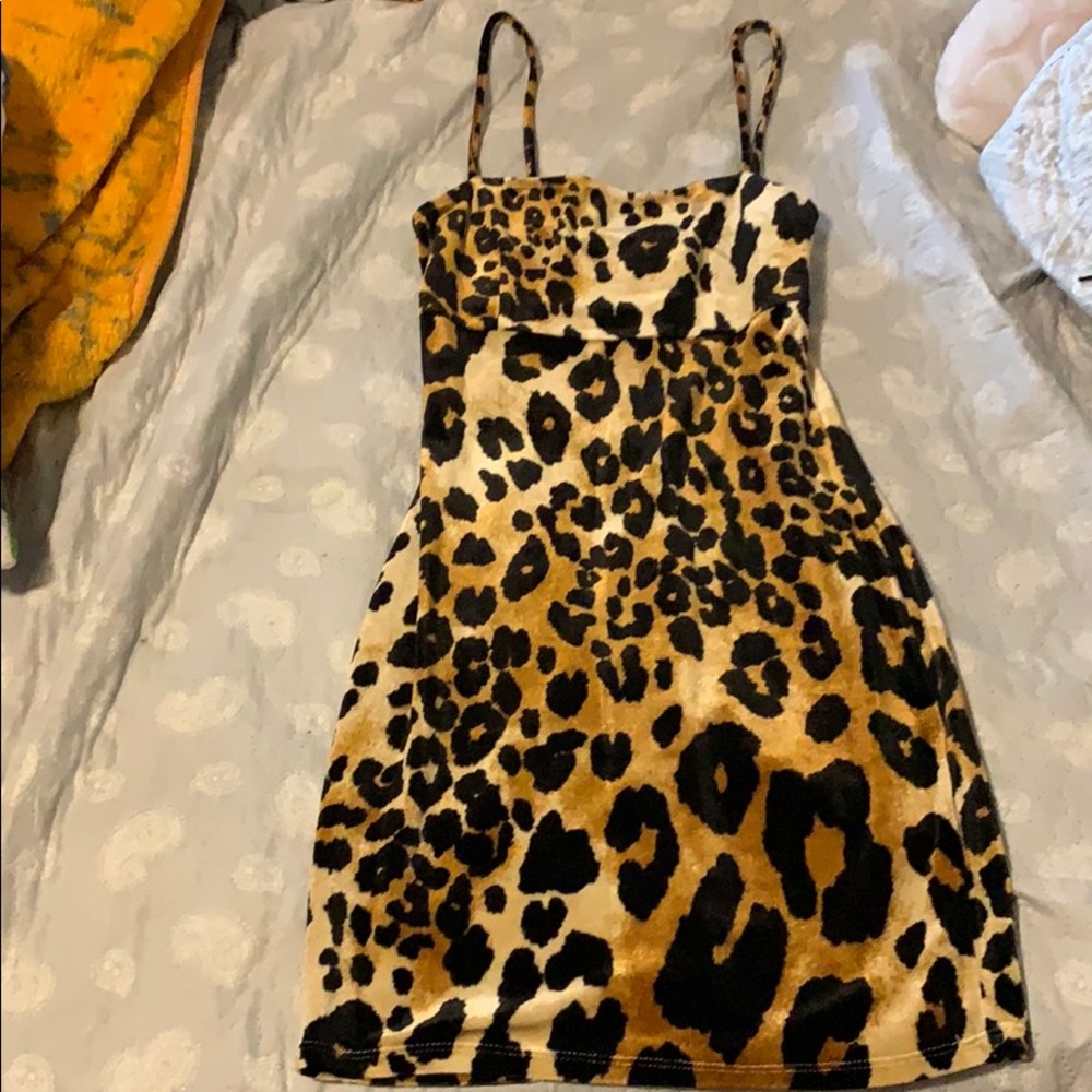 Cheetah print mini dress